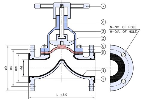 PTFE Lined Diaphragm Valve PFA FEP Lined Diaphragm Valve