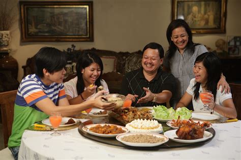 Filipino Family Eating Together