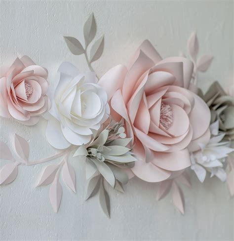 Paper Flower Wall Arrangement - Nursery Wall Decor with Paper Flowers — Mio Gallery