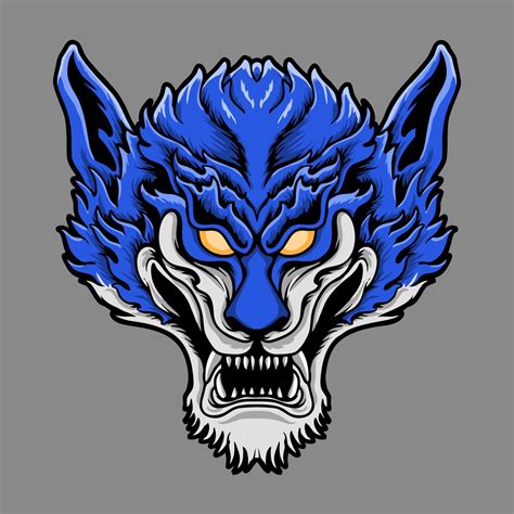 blue Wolf Head Vector illustration 4948265 Vector Art at Vecteezy