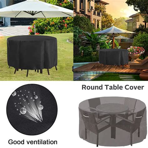 Garden Round Furniture Cover Waterproof Round Cube Outdoor Rattan Table Dust Rain Covers-in ...