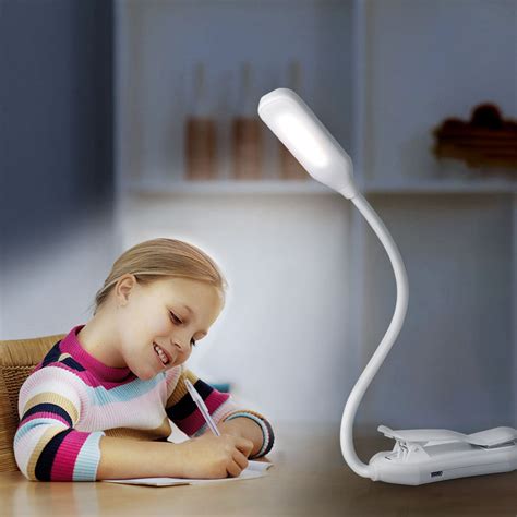 Jikolililili Led Clip Book Light Portable Booklight Reading Lamp Battery Operated Bed Light for ...