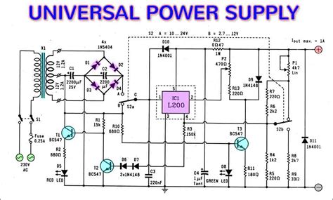 Universal Power Supply Circuit Diagram DIY - TRONICSpro