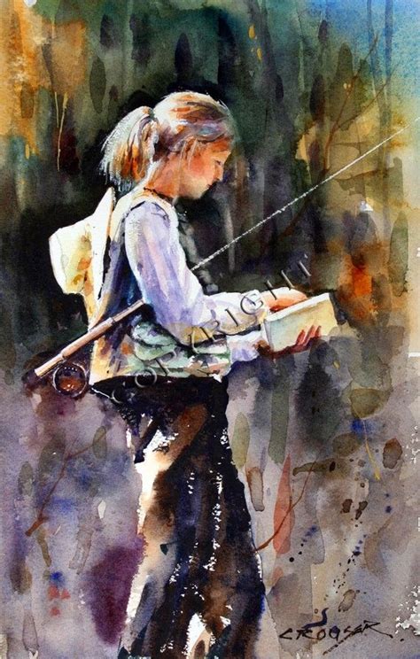 WOMAN FLYFISHING Watercolor Print by Dean Crouser | Fish art, Fly ...