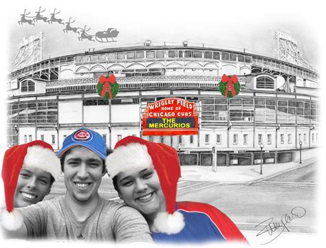 Chicago Cubs Wrigley Field Pencil Drawing CUSTOM - Etsy