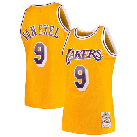 Mitchell & Ness Nick Van Exel Los Angeles Lakers Gold 1996-97 Hardwood Classics Swingman Jersey