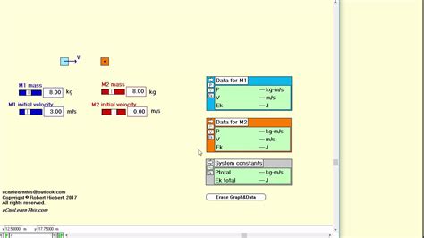 elastic collision, simulation, energy 1 - YouTube