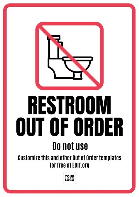 Restroom Out Of Order Do Not Enter Sign With Symbol NHE-37447 ...