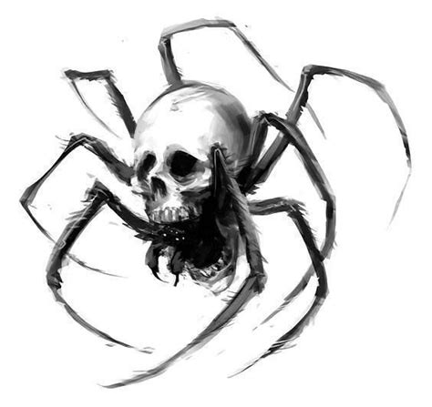 Skull tattoo design, Spider drawing, Spider tattoo