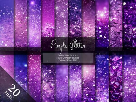 Purple Glitter Digital Paper Printable Scrapbook Paper - Etsy