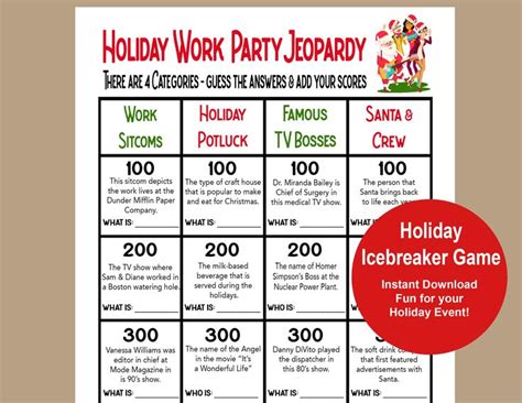 Work Jeopardy Game Office Jeopardy Game Holiday Party Games - Etsy ...