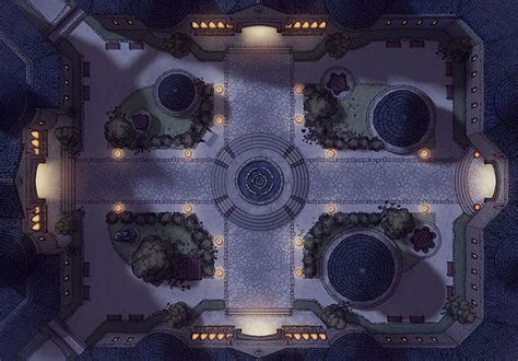 The Wizarding School Courtyard battle map by 2-Minute Tabletop | Dnd world map, Fantasy map ...