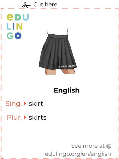 Skirt in English • Writing and pronunciation (with pictures)