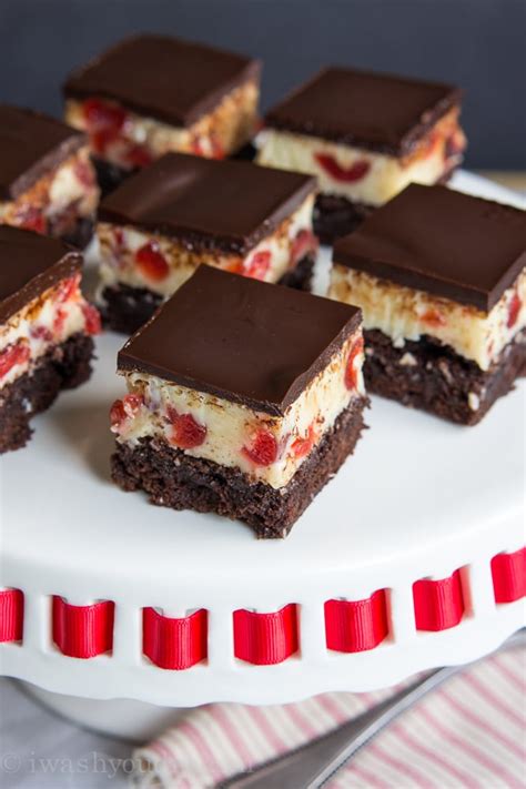 White Chocolate Cherry Fudge Brownies - I Wash You Dry