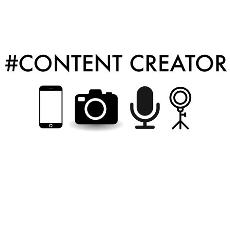 Content Creator Instant Digital Design Print content Creator With Phone, Camera, Microphone ...