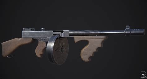 3D model Thompson M1928A1 Submachine Gun VR / AR / low-poly | CGTrader