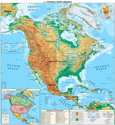 North America physical map - Full size | Gifex
