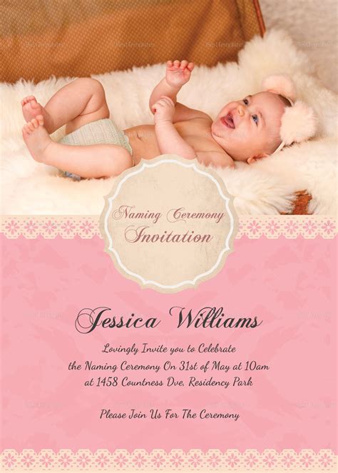 Happy Baby Naming Ceremony Invitation Card Template | Naming ceremony ...