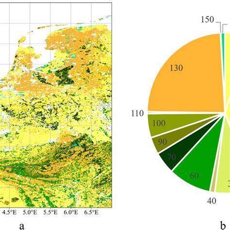 a) land cover map, in which the vegetation types represented are coded ...