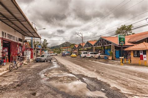 The Main Street with the Small Market Hall in El Valle De Anton-Panama Editorial Stock Photo ...