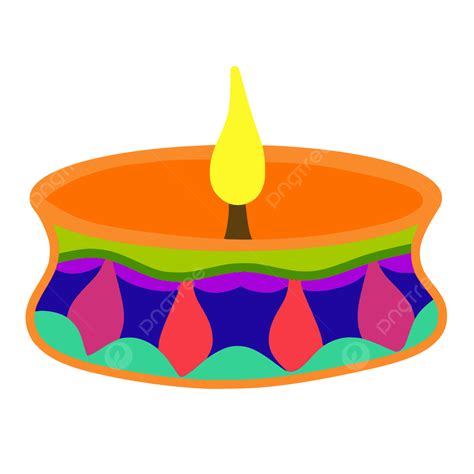 Colorful Diwali Deepawali Indian Culture Candle Diya Lamp Clipart Illustration, Diya, Diwali ...