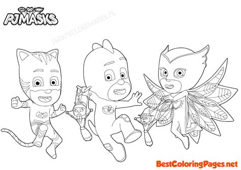 PJ Masks Amaya, Greg and Connor - Free printable coloring pages