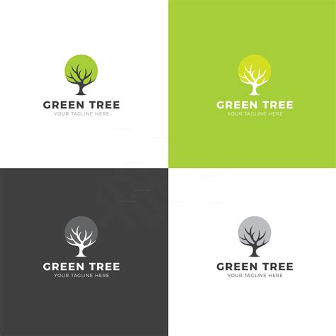 Green Tree Creative Logo Design Template – Graphic Mega | Graphic ...