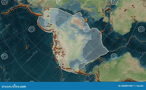 Earthquakes Around the North American Plate. Wiki Map Stock Illustration - Illustration of fault ...