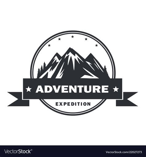 Mountain adventure logo design template Royalty Free Vector