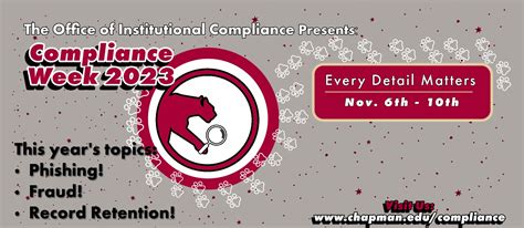 Compliance Week 2023 – Every Detail Matters: Read and Participate for Prizes | Chapman Newsroom