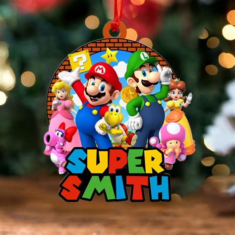 Personalized Super Mario Christmas Ornament, Super Mario Characters ...