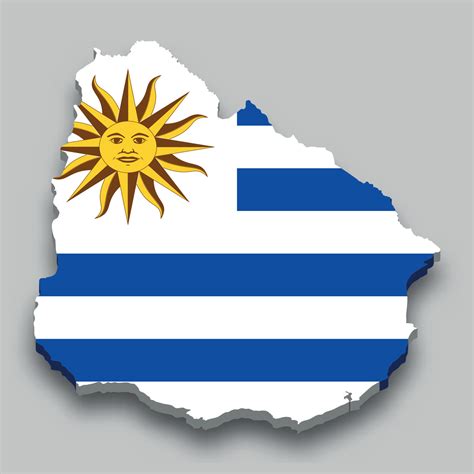 Mapa isométrico 3d de uruguay con bandera nacional. 11175974 Vector en ...