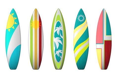 Free Vector | Surf boards designs. surfboard coloring set.