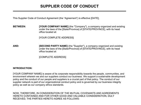 Supplier Code Of Conduct