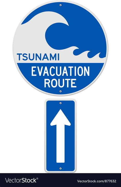 Tsunami Evacuation Route Royalty Free Vector Image