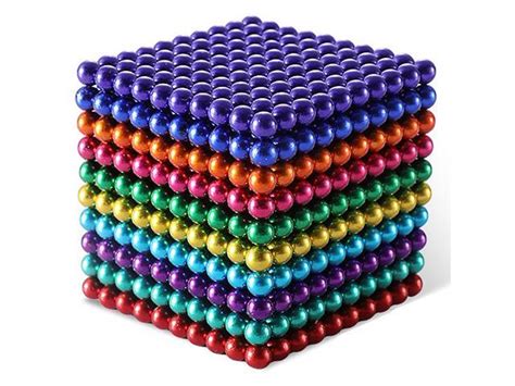 Magnetic Balls 1000 pcs 5mm 10 Rainbow Colors Balls Multicolored Large Cube Building Blocks ...