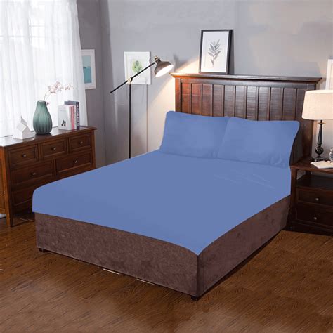 Designer Color Solid Wedgewood Blue 3-Piece Bedding Set | ID: D2064469