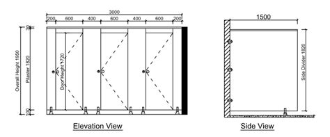 Gym Shower Cubicles with Universal Hinges