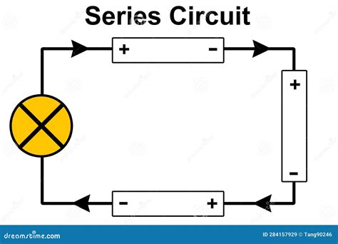 Series Circuit Diagram with Three Battery Stock Illustration - Illustration of diagram, connect ...