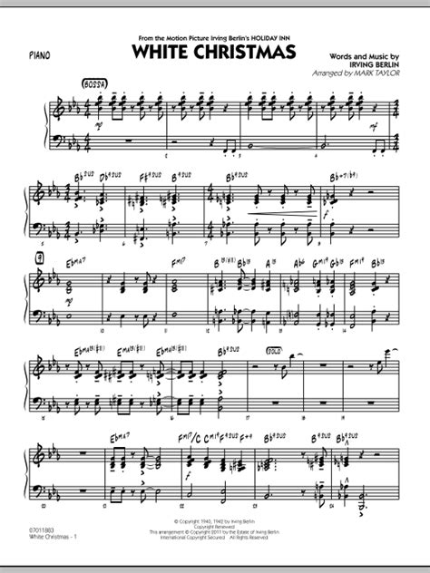 White Christmas - Piano by Mark Taylor Sheet Music for Jazz Ensemble at ...