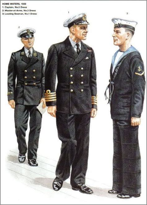 ROYAL NAVY - Home Waters, 1939 - 1) Captain, N. 5 Dress - 2) Master at ...