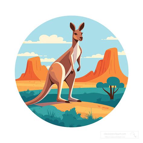 kangaroo in the Australian outback clip art