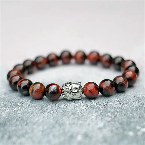 Red Tigers Eye Buddha Bracelet - Spirit Connexions