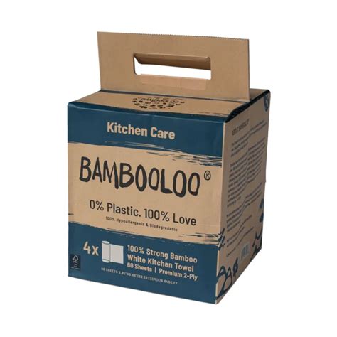 BAMBOOLOO Bamboo Kitchen Roll [4 Rolls] Kitchen Tissue Paper Tisu Dapur Gulung Dapur 竹纤维餐厨纸 ...