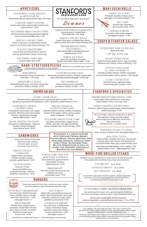 Stanford's Northgate menus in Seattle, Washington, United States