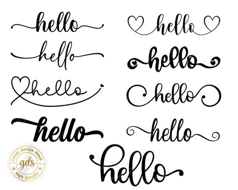 Hello Sign SVG Bundle Welcome Svg Hello Svg Hand Lettered - Etsy