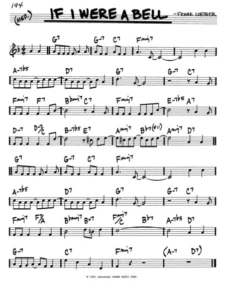 If I Were A Bell by Frank Loesser - C Instrument - Digital Sheet Music | Sheet Music Plus