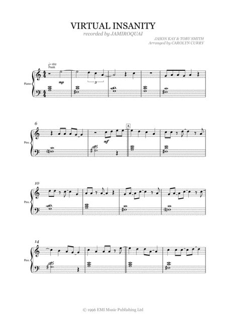 Virtual Insanity (arr. Carolyn Curry) by Jamiroquai Sheet Music for ...