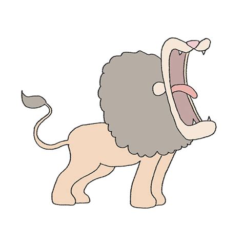 How To Draw A Lion Roaring Cartoon - Infoupdate.org