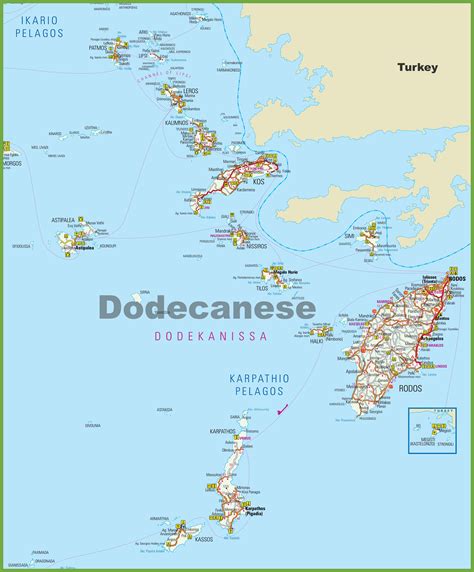 Dodecanese tourist map - Ontheworldmap.com